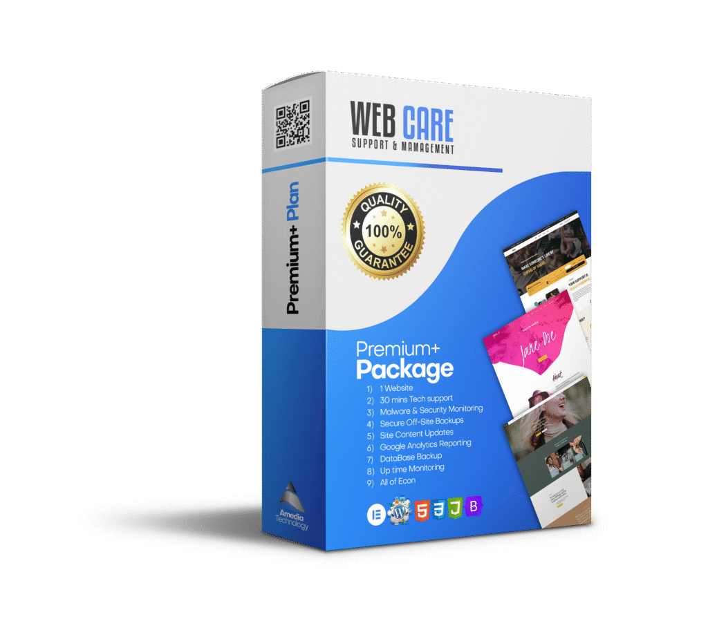 Product Box- Church Website Care management. -Premium pk.